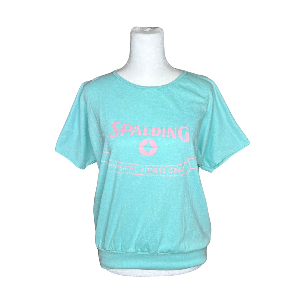 Vintage 90s Spalding Graphic T-Shirt Tennis Sporty Athleisure Gym Preppy Workout